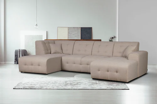 Home affaire Wohnlandschaft "Nosia U-Form", incl. 2 Zierkissen, mit feiner günstig online kaufen