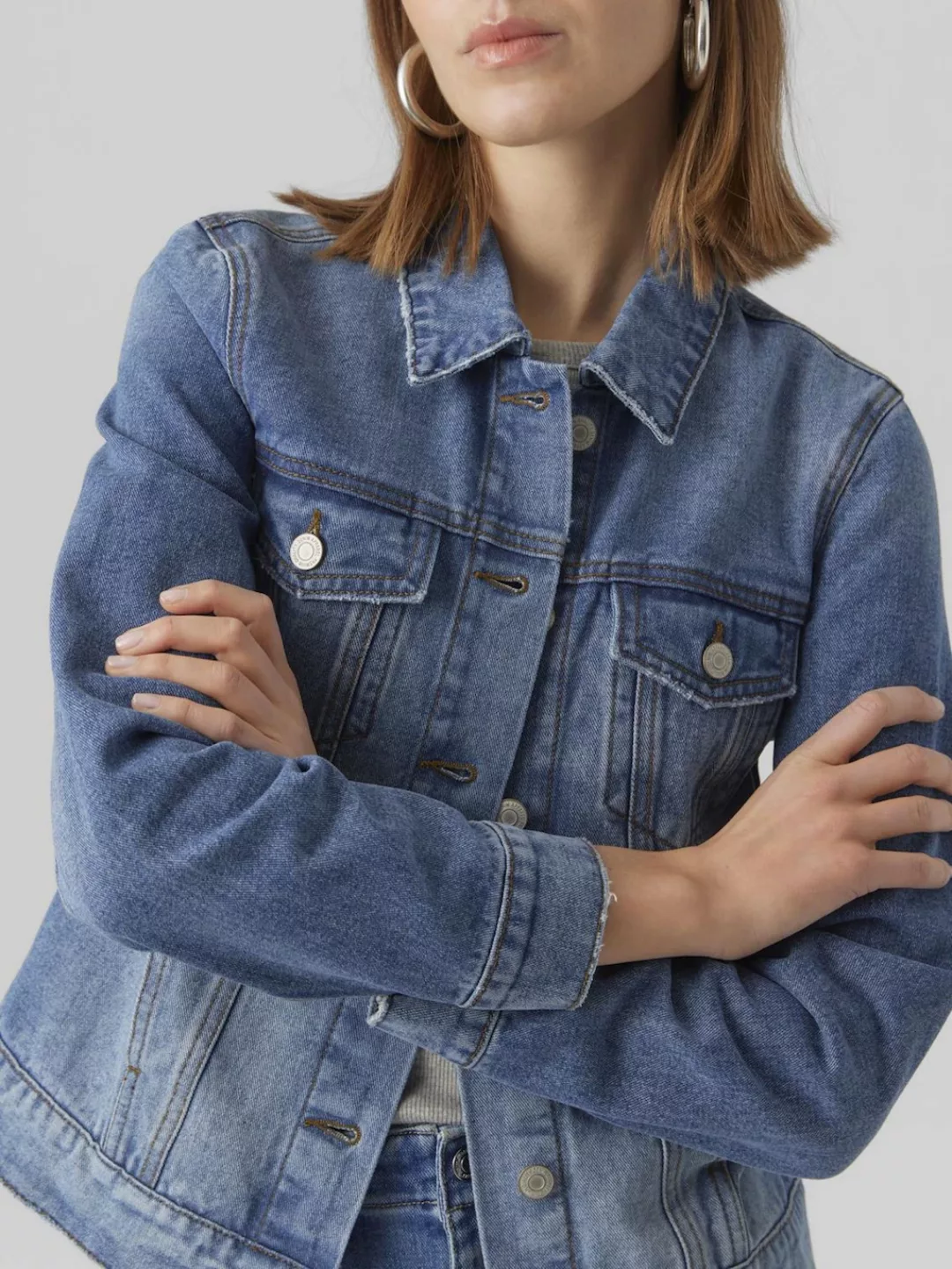 Vero Moda Jeansjacke "VMZORICA LS DENIM JACKET MIX NOOS", mit leichten Dest günstig online kaufen