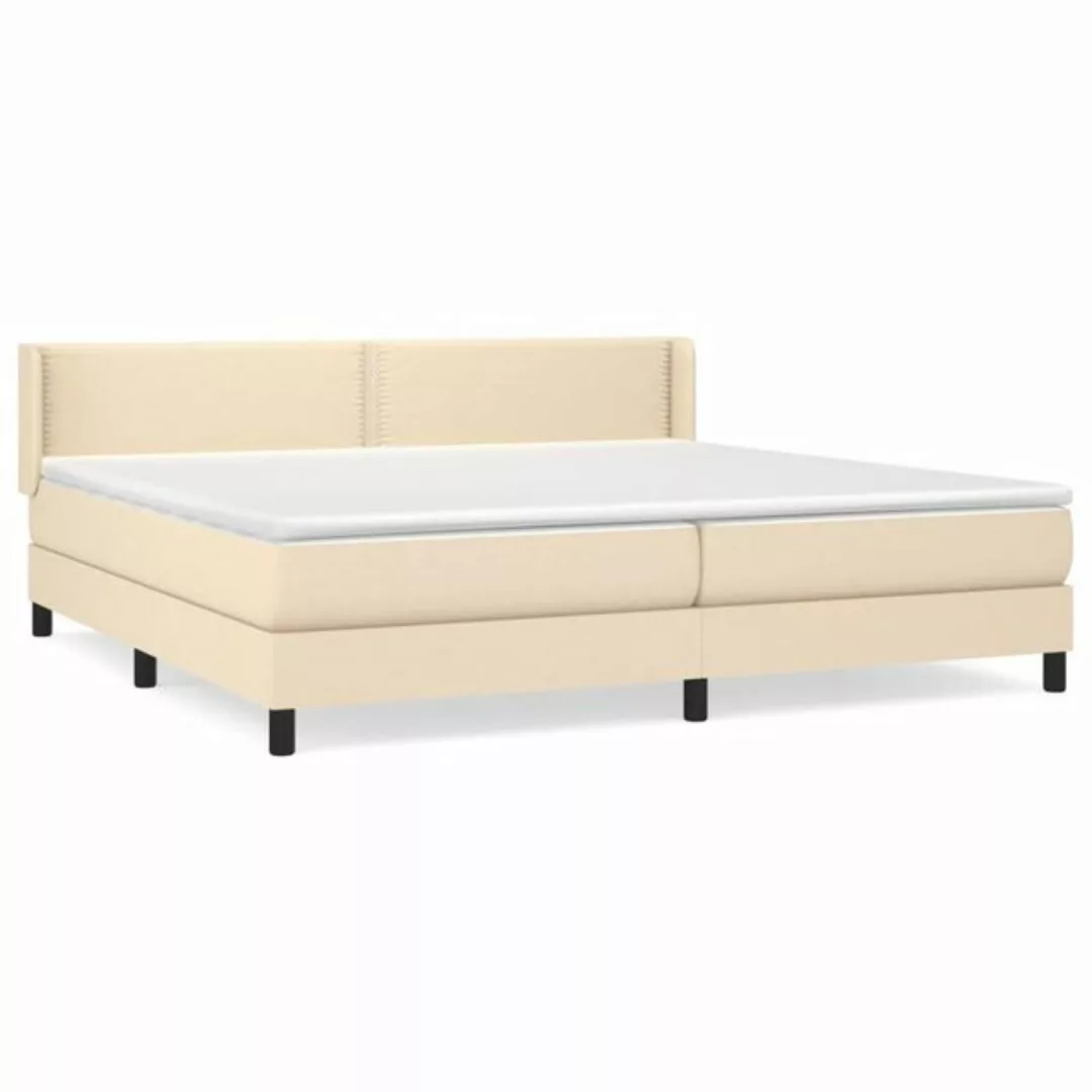 vidaXL Boxspringbett Boxspringbett mit Matratze Creme 200x200 cm Stoff Bett günstig online kaufen