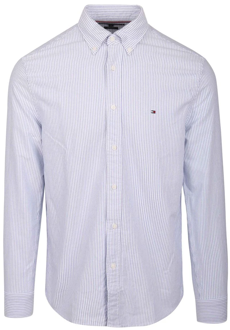Tommy Hilfiger Oxford Hemd Streifen Hellblau - Größe M günstig online kaufen