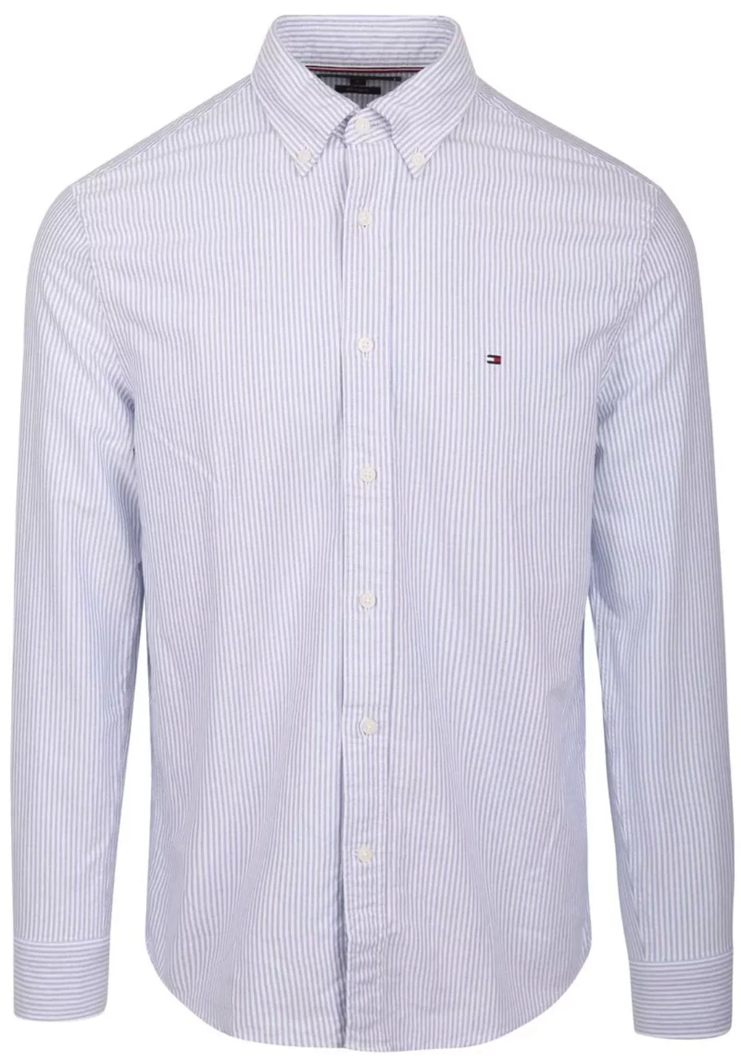 Tommy Hilfiger Oxford Hemd Streifen Hellblau - Größe L günstig online kaufen
