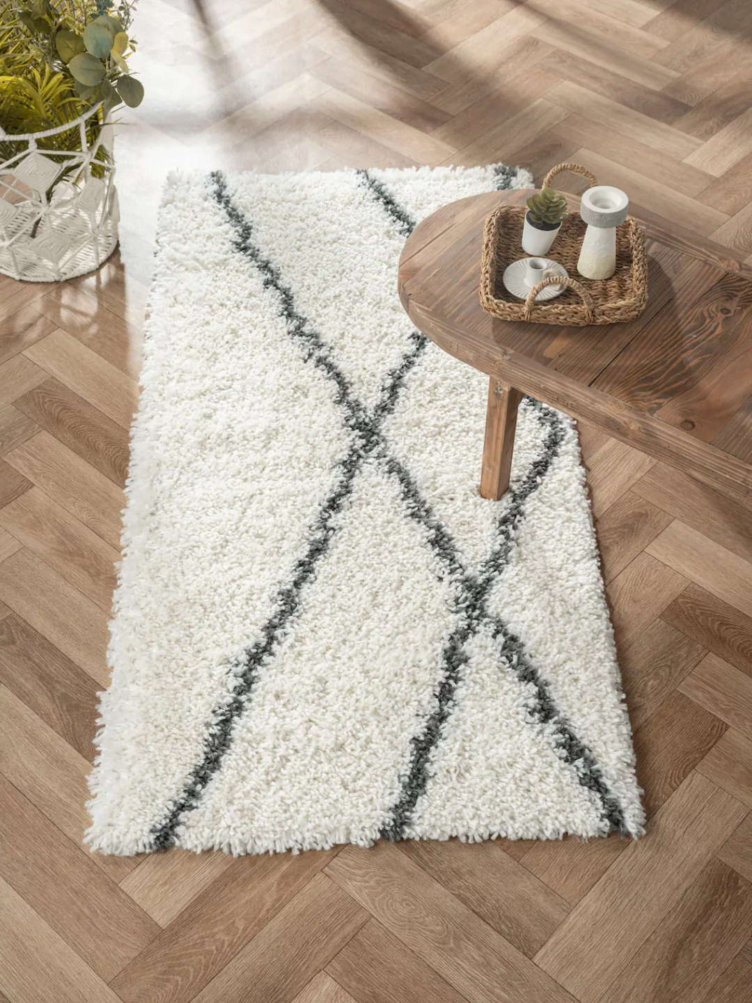 Myflair Möbel & Accessoires Hochflor-Teppich »My Shaggy Raute«, rechteckig, günstig online kaufen