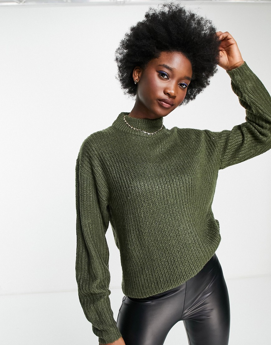 Brave Soul – Reki – Strickpullover mit Patentmuster-Grün günstig online kaufen