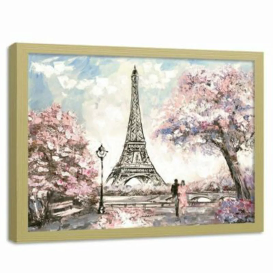 FEEBY® Kunst Liebhaber durch den Eiffelturm Leinwandbilder bunt Gr. 60 x 40 günstig online kaufen