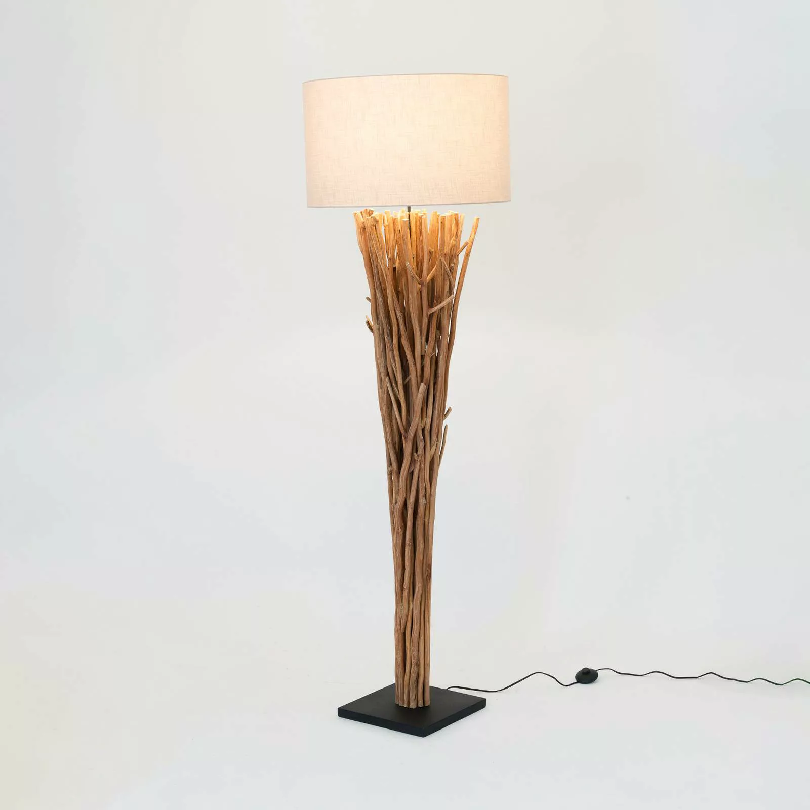 Stehleuchte Palmaria, holzfarben/beige, Höhe 177 cm, Holz günstig online kaufen