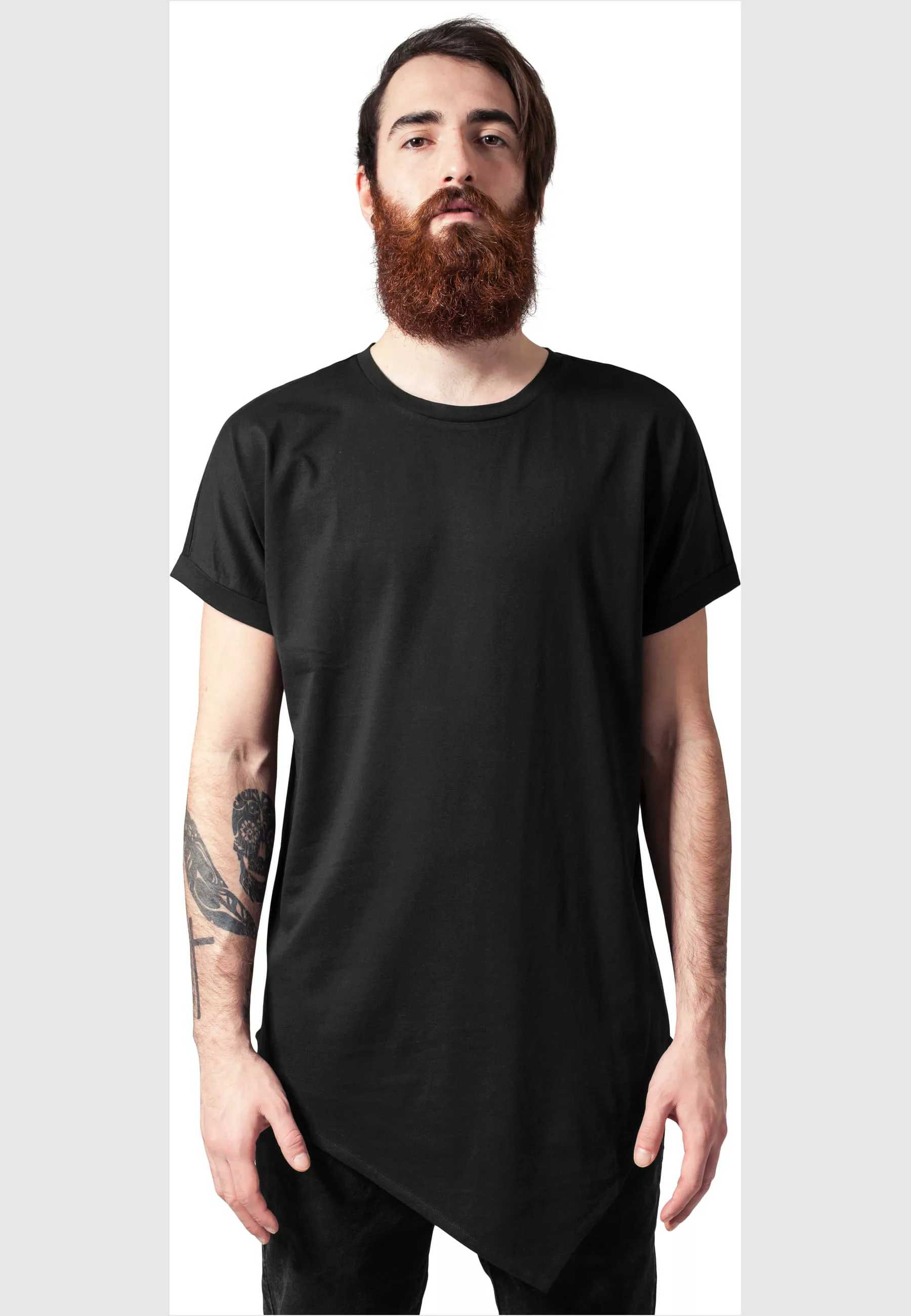 URBAN CLASSICS Langarmshirt "Urban Classics Herren Asymetric Long Tee" günstig online kaufen