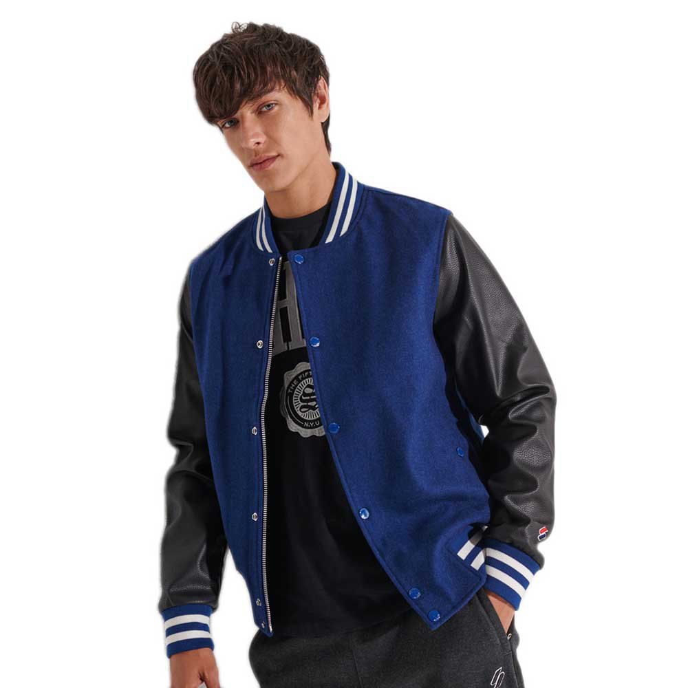 Superdry Wool Varsity Baseball Jacke M Supermarine Navy/Black günstig online kaufen