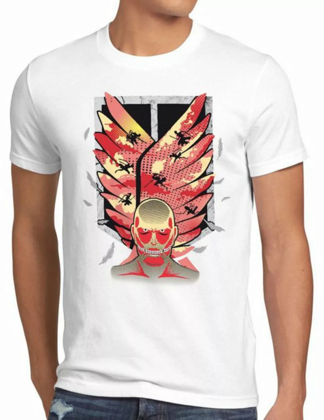 style3 Print-Shirt Herren T-Shirt Attack Wings Aufklärungstruppe AoT Titan günstig online kaufen
