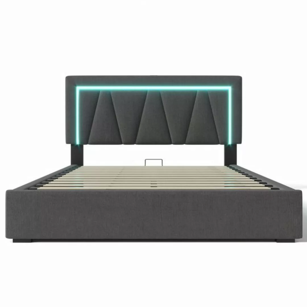 NMonet Polsterbett Stauraumbett (mit USB Typ C Ladefunktion), Doppelbett, 1 günstig online kaufen