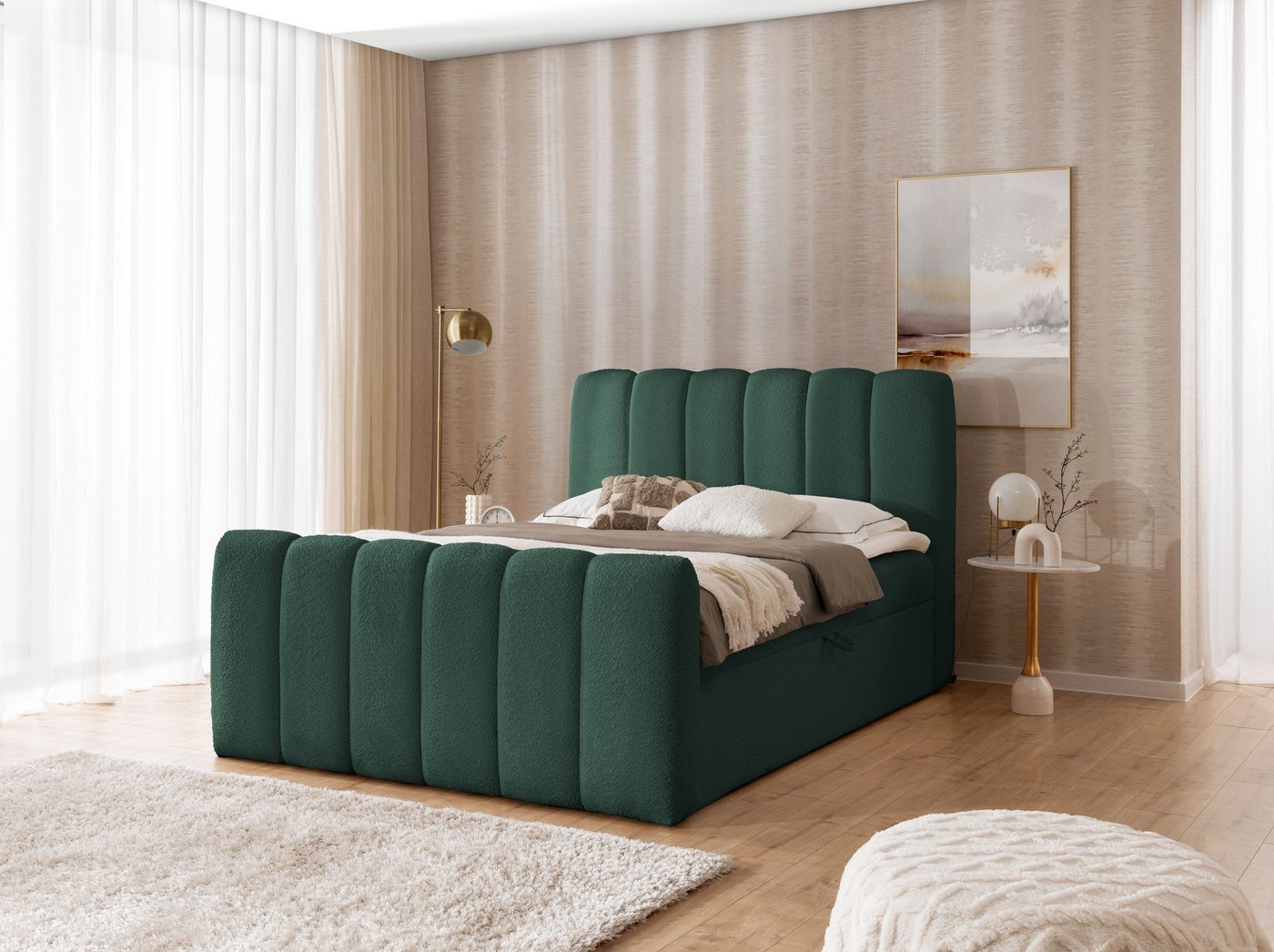 yourhouse24 Boxspringbett Chloe mit 2 Bettkästen, Doppelbett mit Bonell-Mat günstig online kaufen