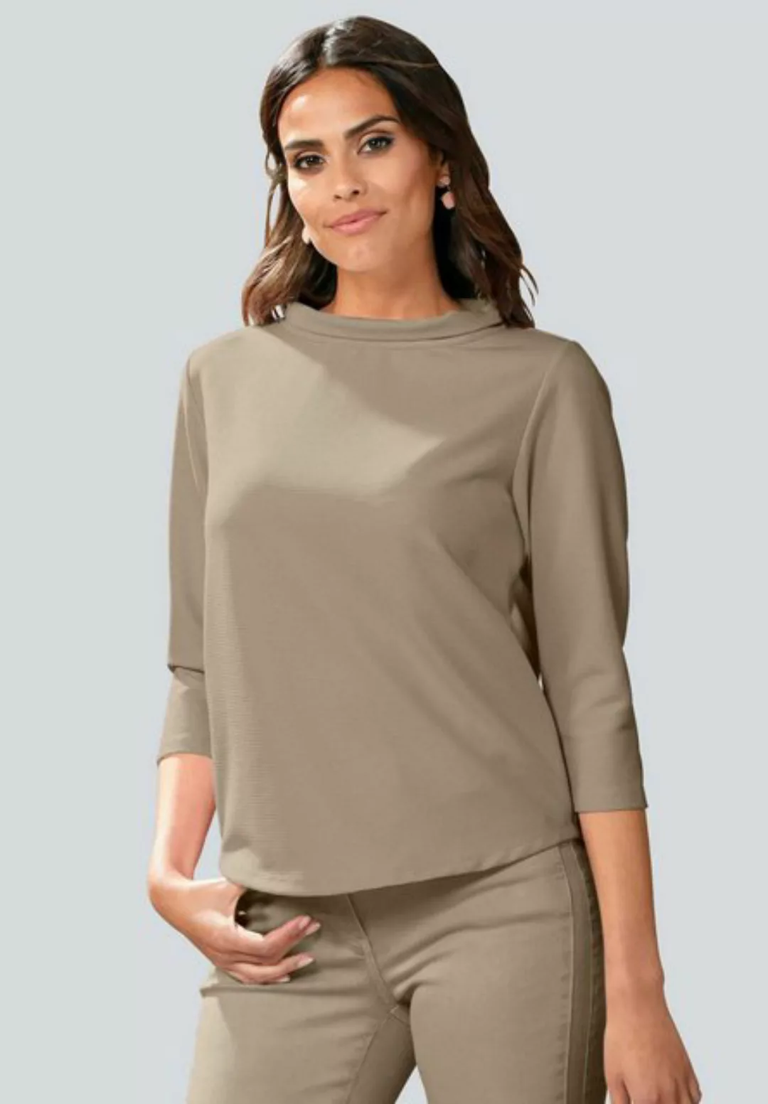 Alba Moda Langarmshirt Shirt, Pullover, Taupe, Gr.36 günstig online kaufen