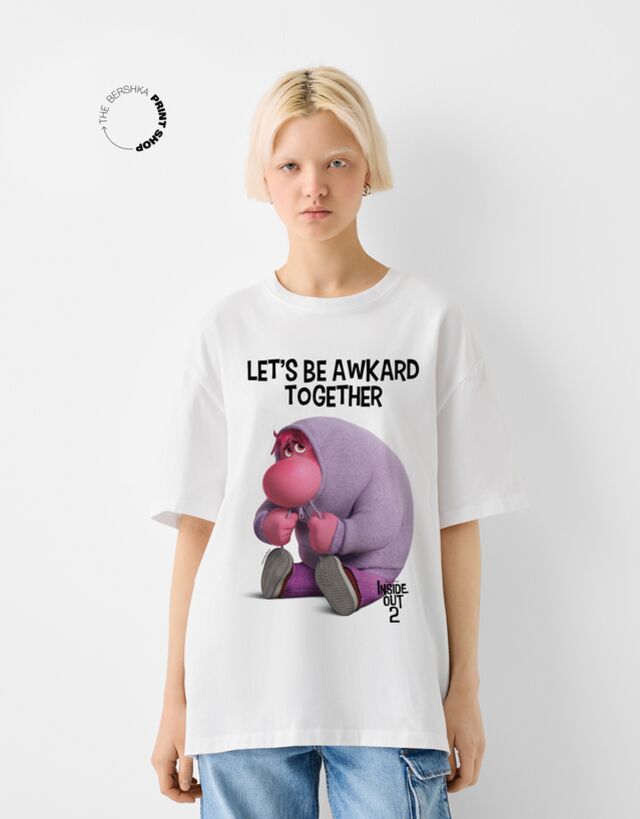 Bershka T-Shirt Inside Out 2 Mit Kurzen Ärmeln Damen Xs Weiss günstig online kaufen