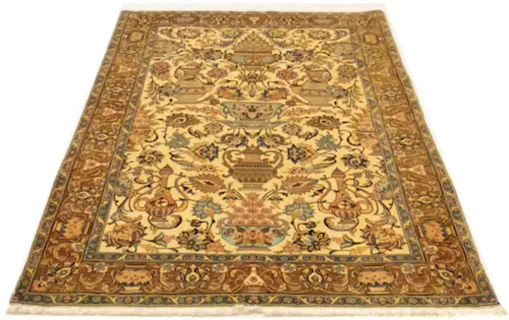 morgenland Teppich »Ghom Teppich handgeknüpft beige«, rechteckig, handgeknü günstig online kaufen