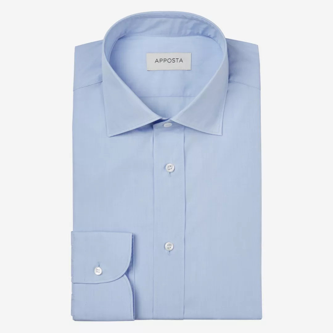 Hemd  einfarbig  hellblau 100% reine baumwolle fil-à-fil doppelt gezwirnt, günstig online kaufen
