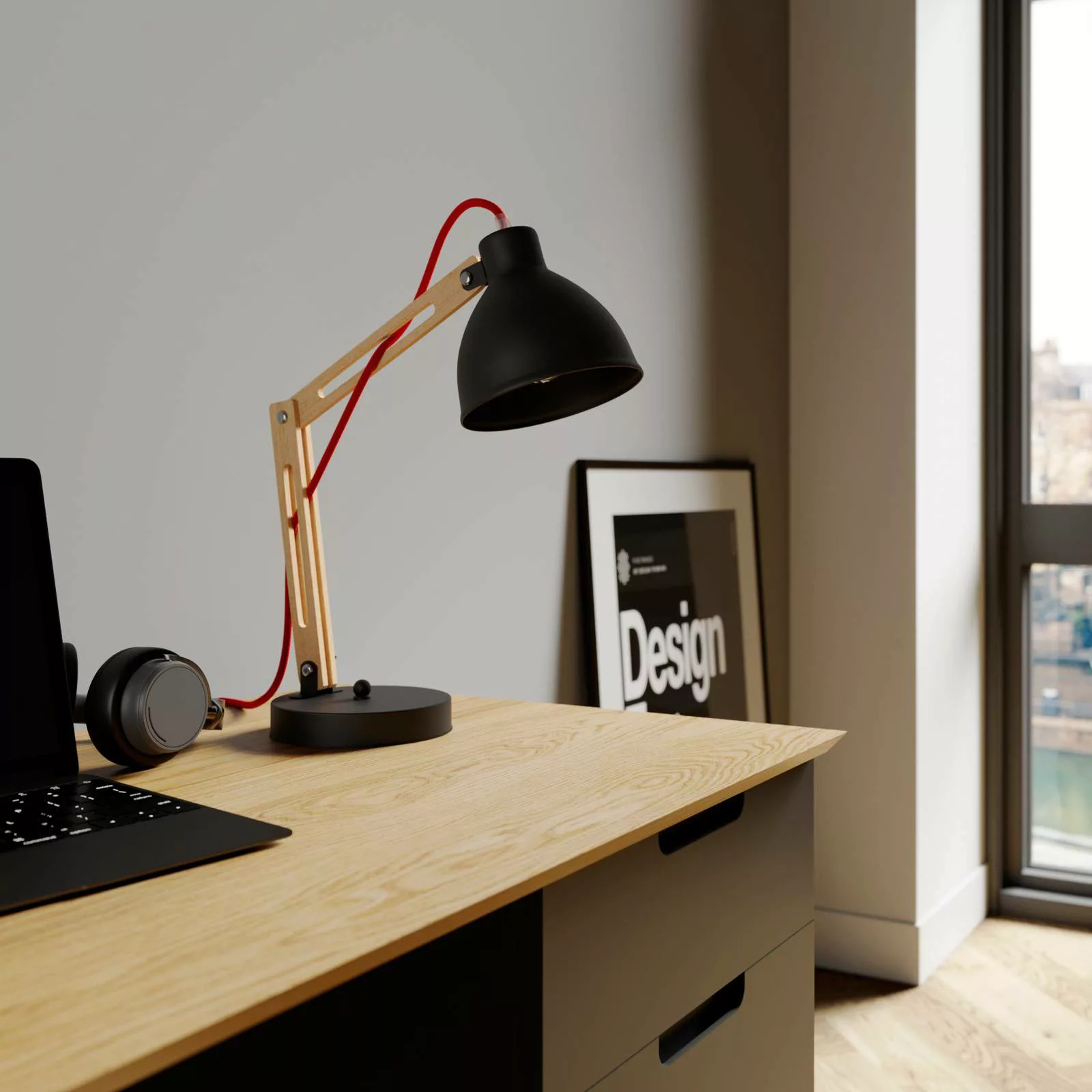 Tischlampe Skansen, verstellbar, schwarz günstig online kaufen