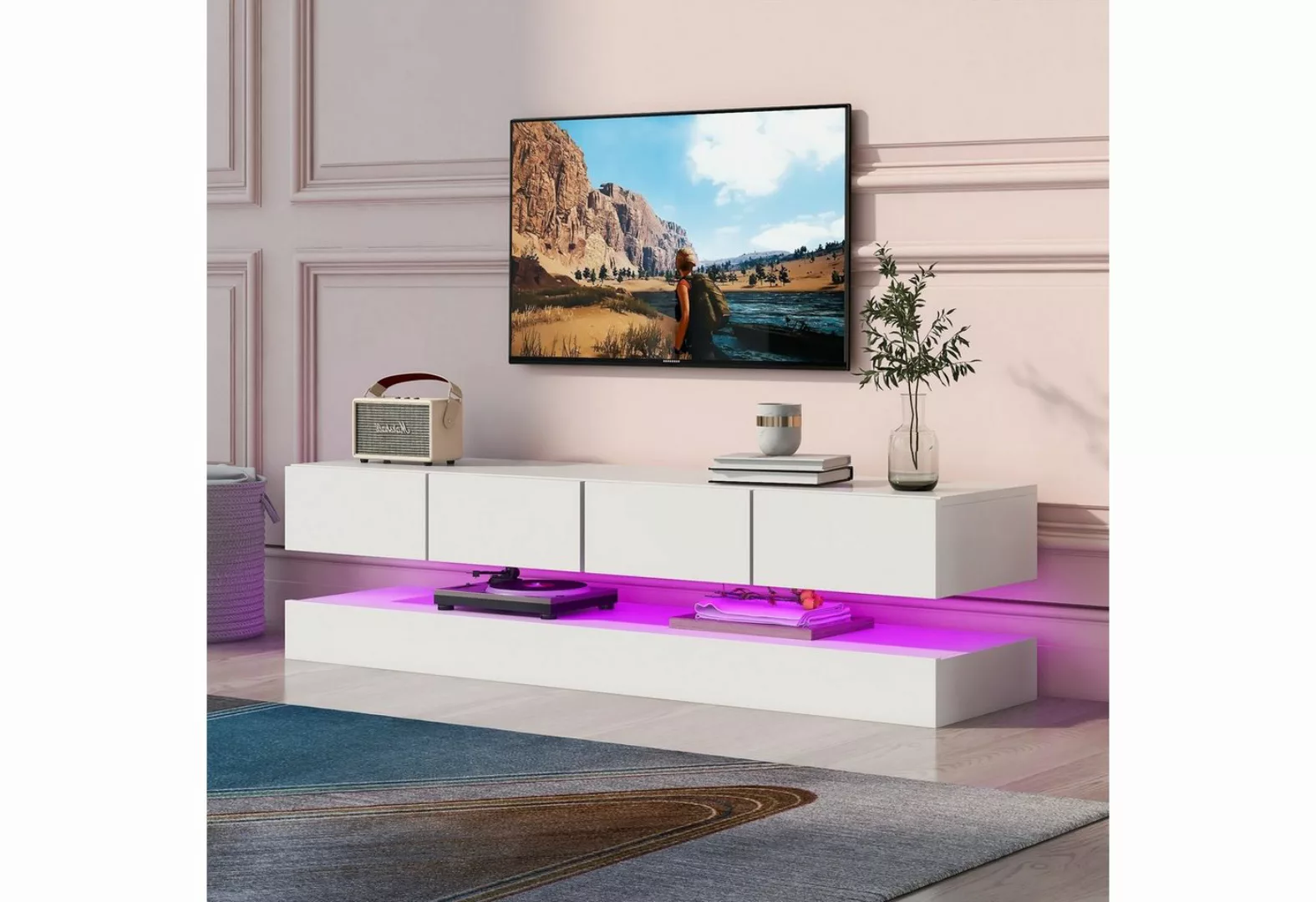 HAUSS SPLOE TV-Schrank TV-Schrank Fernsehtisch TV Board TV- Lowboard (Weiß günstig online kaufen