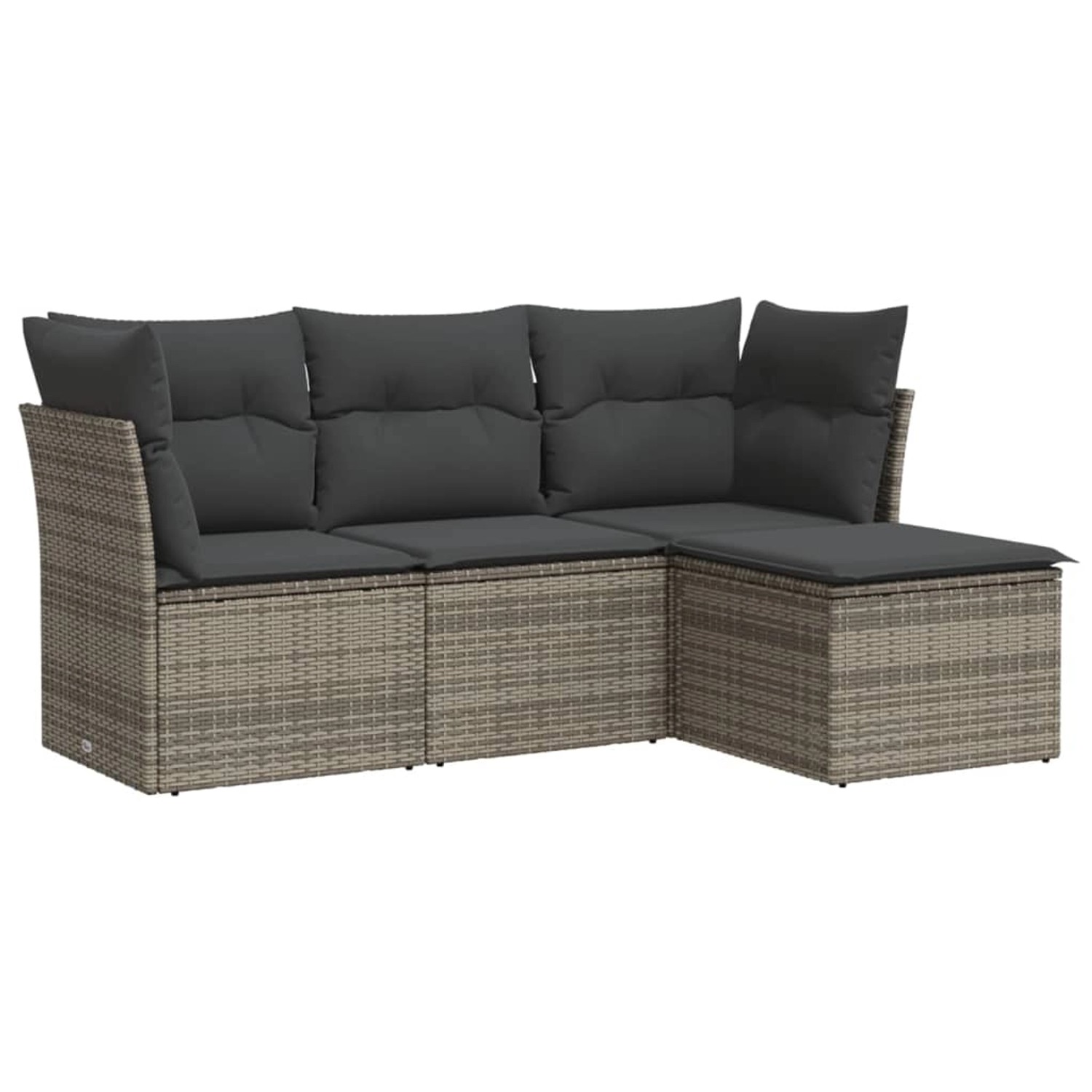 vidaXL 4-tlg Garten-Sofagarnitur mit Kissen Grau Poly Rattan Modell 11 günstig online kaufen