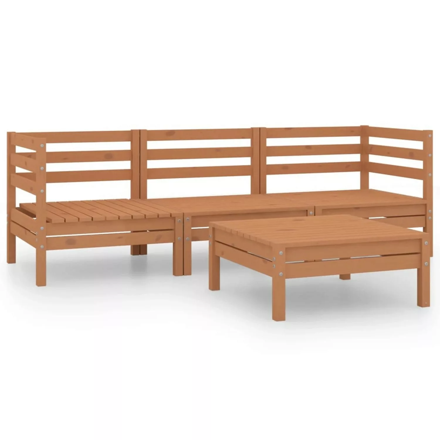 4-tlg. Garten-lounge-set Honigbraun Massivholz Kiefer günstig online kaufen