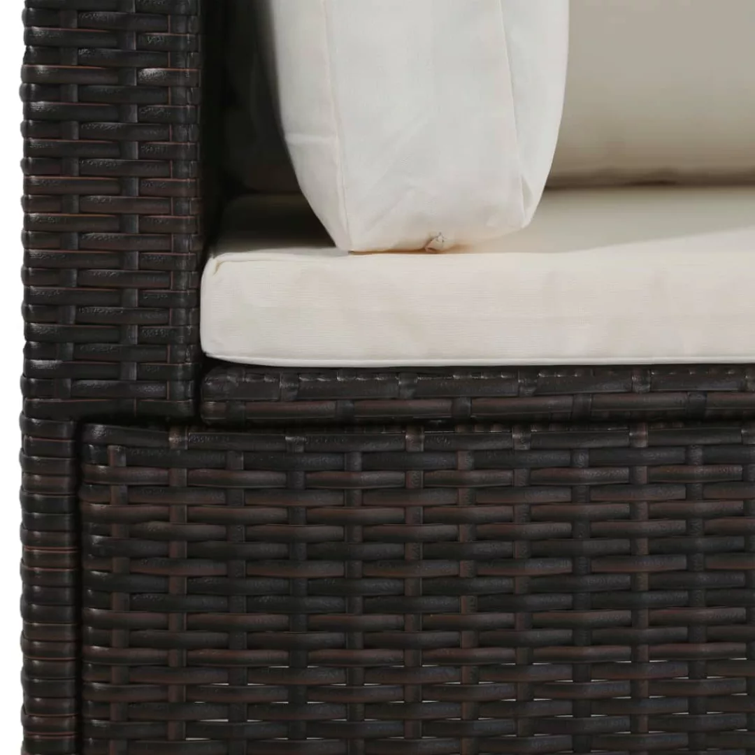 4-tlg. Garten-lounge-set Mit Auflagen Poly Rattan Braun günstig online kaufen