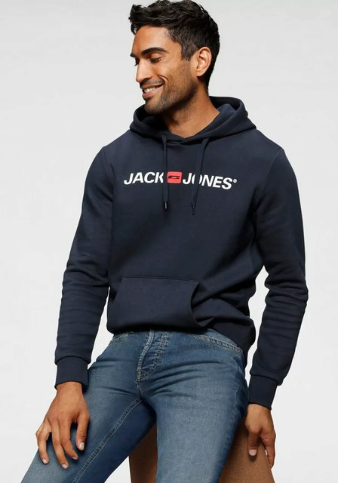 Jack & Jones Logo Kapuzenpullover 2XL Navy Blazer günstig online kaufen