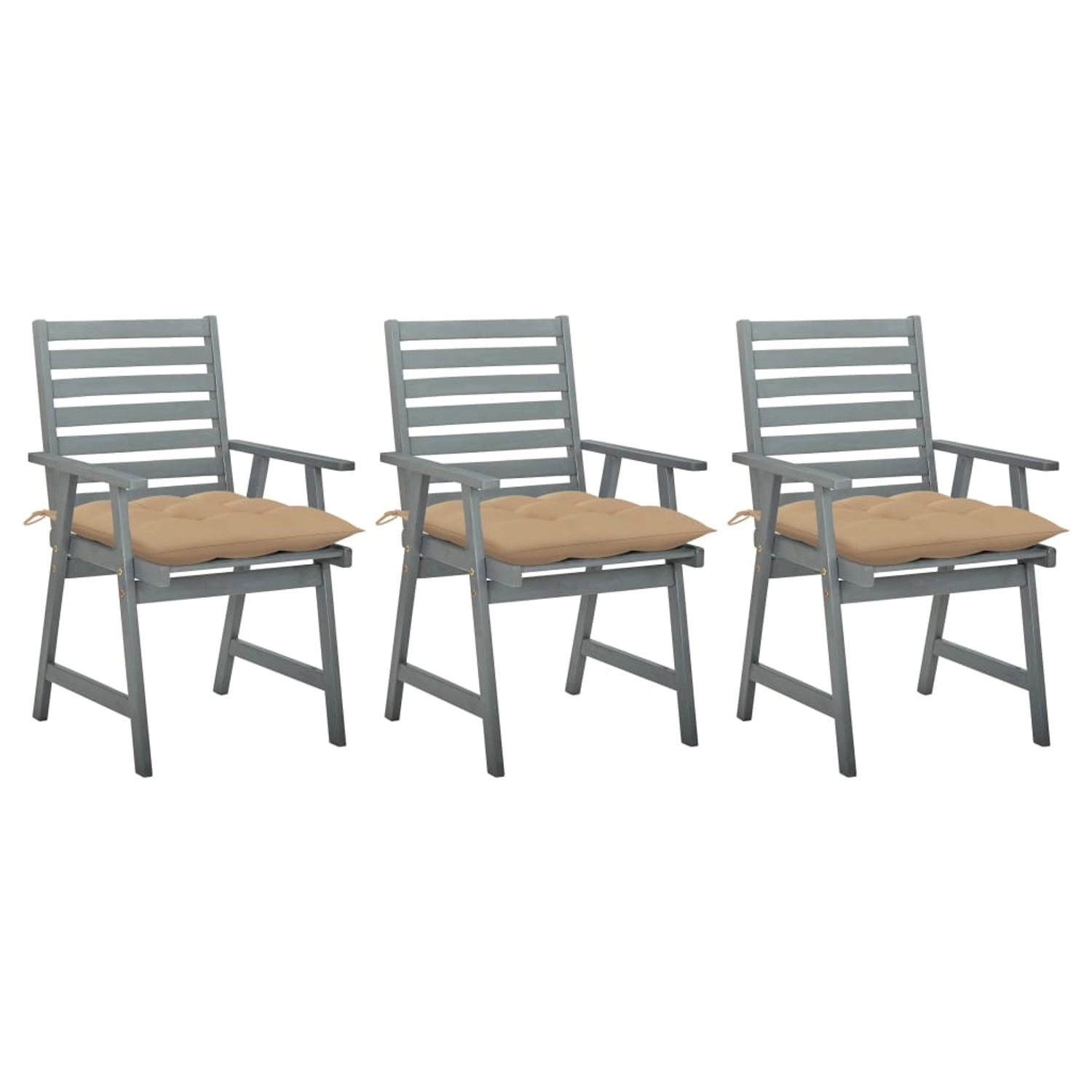 Garten-essstühle Mit Kissen 3 Stk. Massivholz Akazie günstig online kaufen