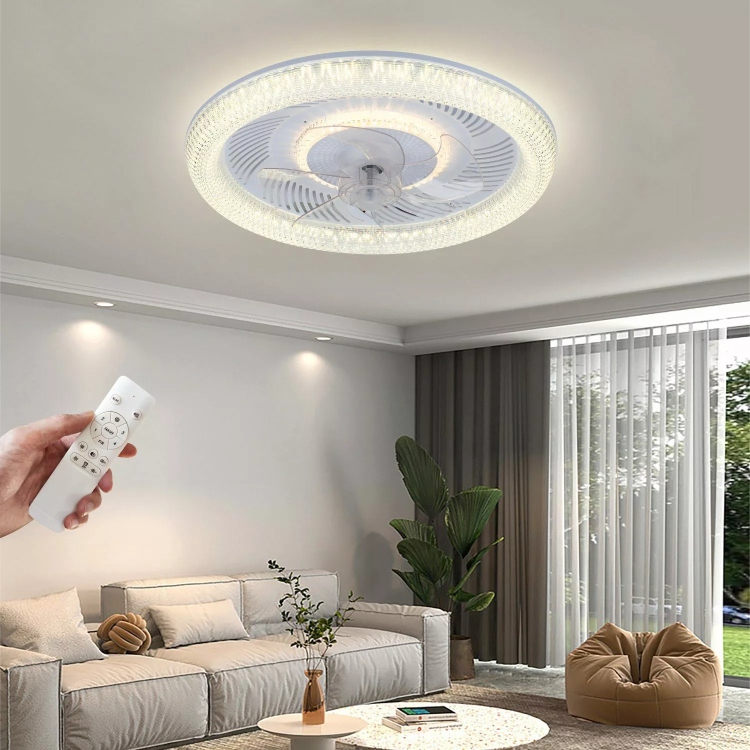 JDONG Deckenventilator mit Beleuchtung und Timer günstig online kaufen