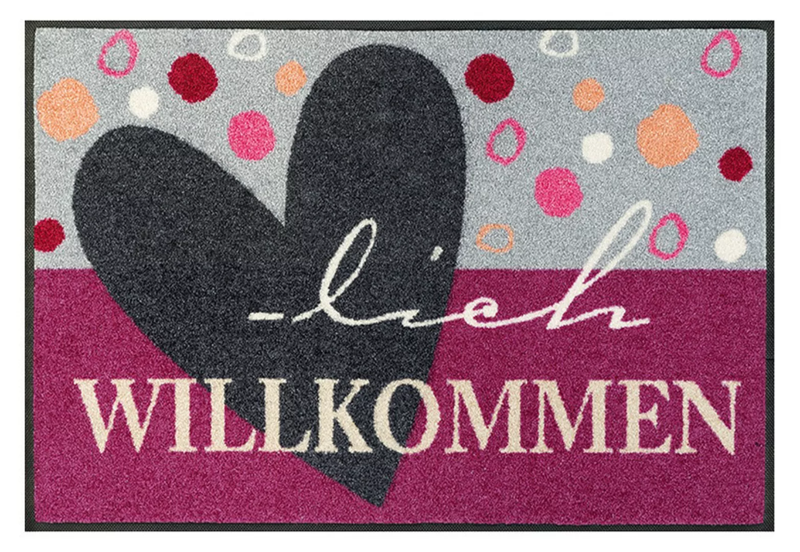 wash+dry Fußmatte Wilkommen Rosalie waschbar 50x75cm günstig online kaufen