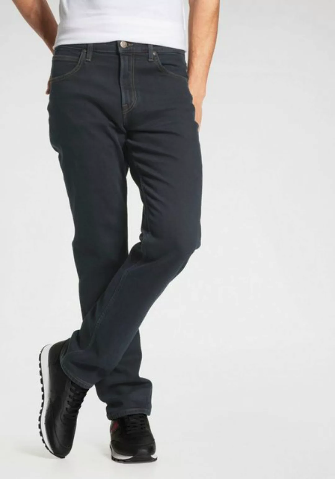 Lee Herren Jeans Brooklyn Straight - Regular Fit - Blau - Blue Black günstig online kaufen