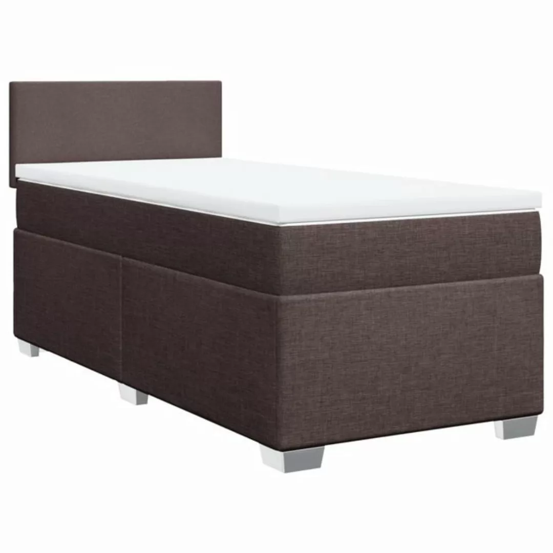 vidaXL Boxspringbett, Boxspringbett mit Matratze Dunkelbraun 100x200 cm Sto günstig online kaufen