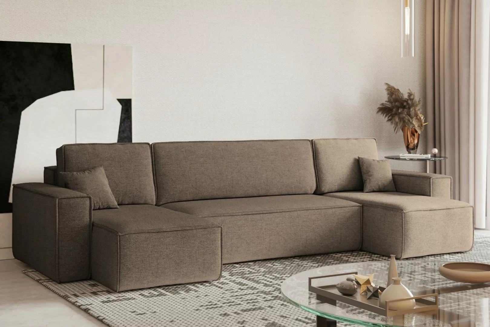 Kaiser Möbel Ecksofa mit schlaffunktion und bettkasten, Couch U-form BEST s günstig online kaufen