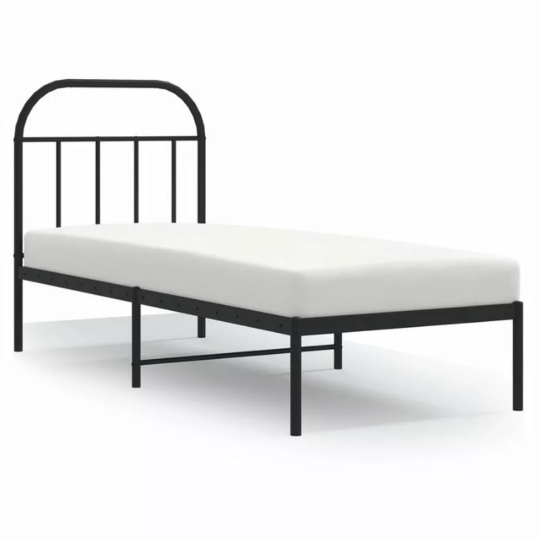 vidaXL Bett Bettgestell mit Kopfteil Metall Schwarz 75x190 cm günstig online kaufen