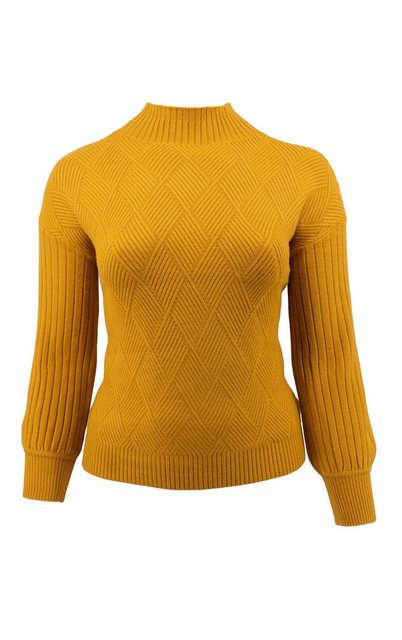 Passioni Strickpullover mit Stehkragen und Rautenmuster günstig online kaufen