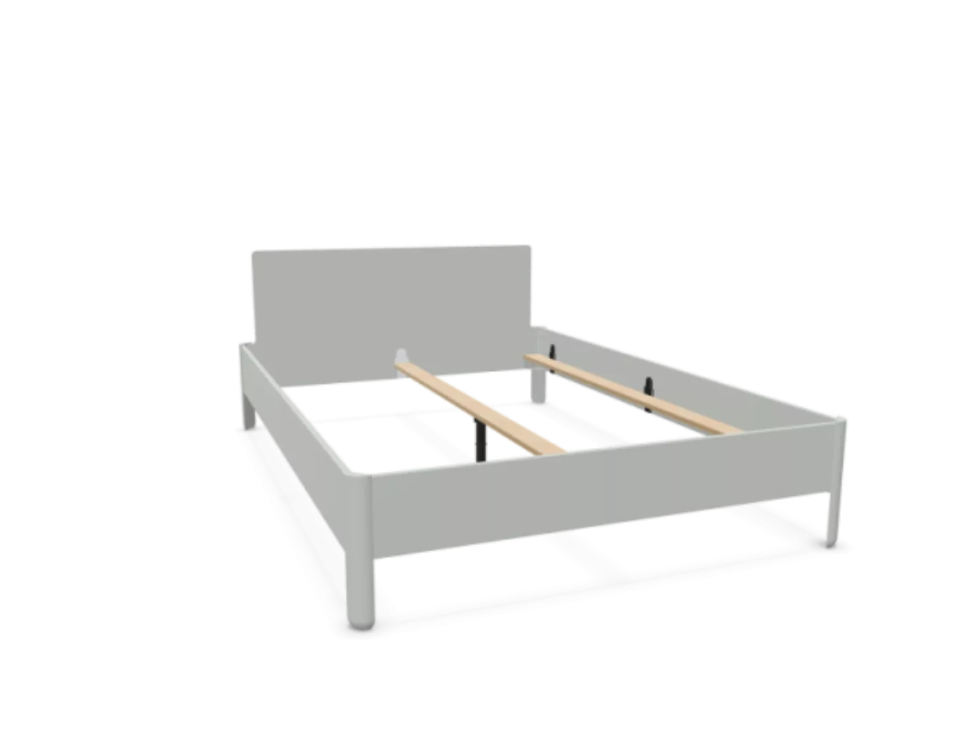 NAIT Doppelbett farbig lackiert Lichtergrau 140 x 200cm Mit Kopfteil günstig online kaufen