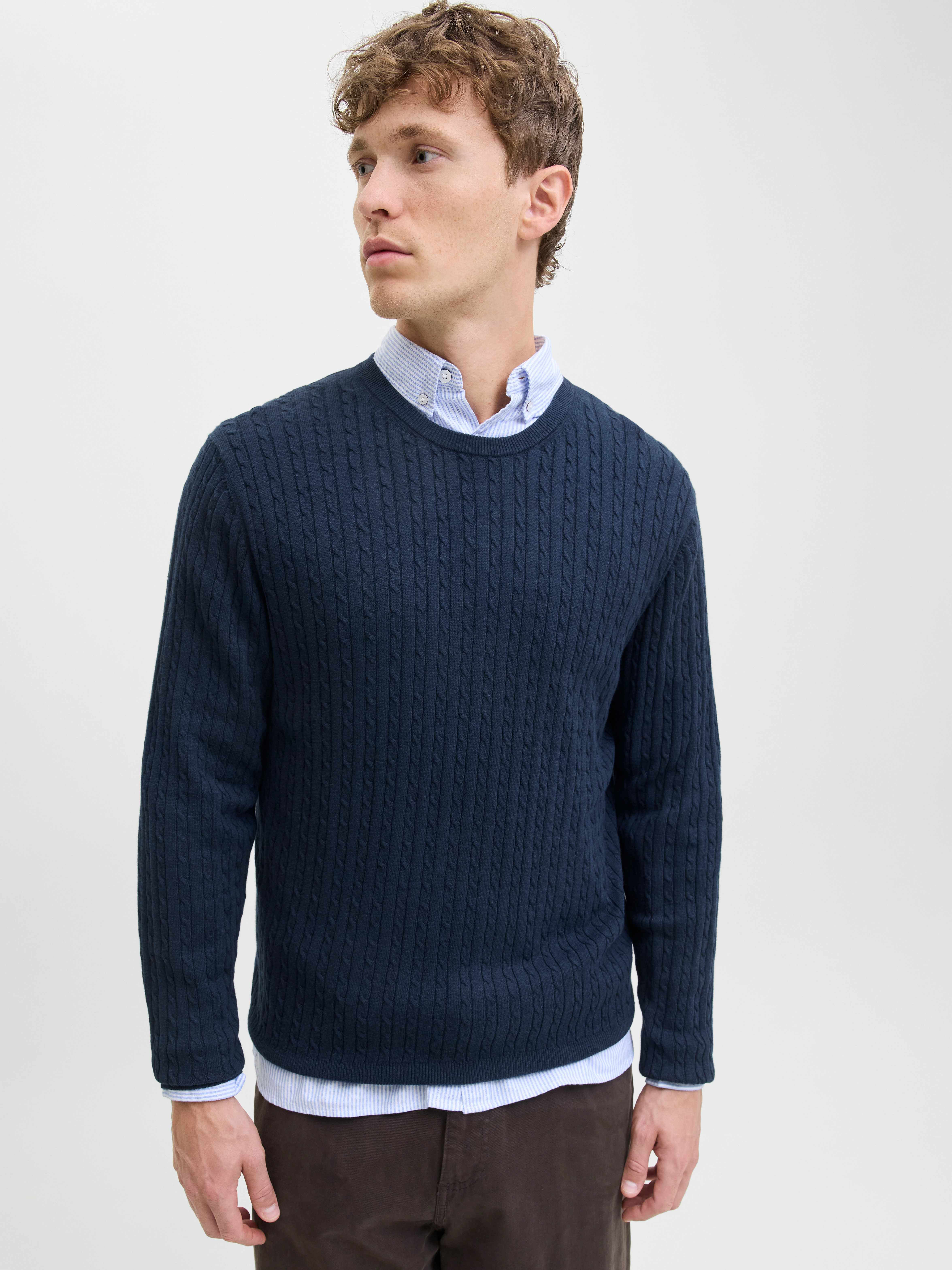 Jack & Jones Strickpullover "JJEEMIL KNIT CABLE CREW NECK NOOS" günstig online kaufen