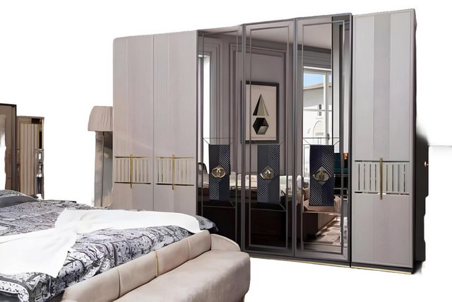 JVmoebel Drehtürenschrank Moderner Kleiderschrank mit Spiegel Luxus Design günstig online kaufen