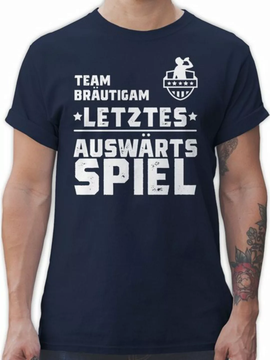 Shirtracer T-Shirt Team Bräutigam - Letztes Auswärtsspiel Auswärtstour JGA günstig online kaufen