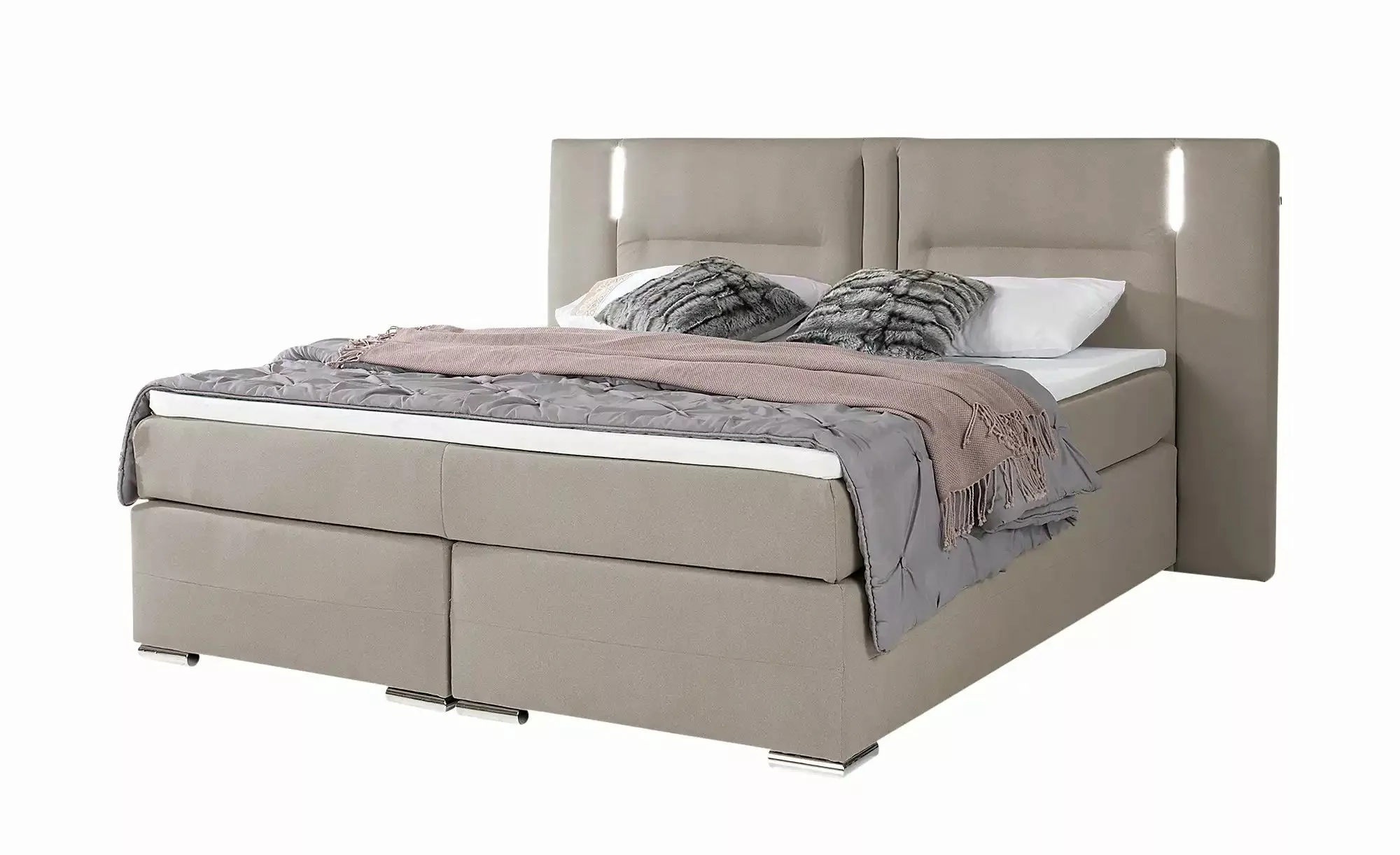 uno Boxspringbett  Aston ¦ beige ¦ Maße (cm): B: 213 H: 120 Betten > Boxspr günstig online kaufen