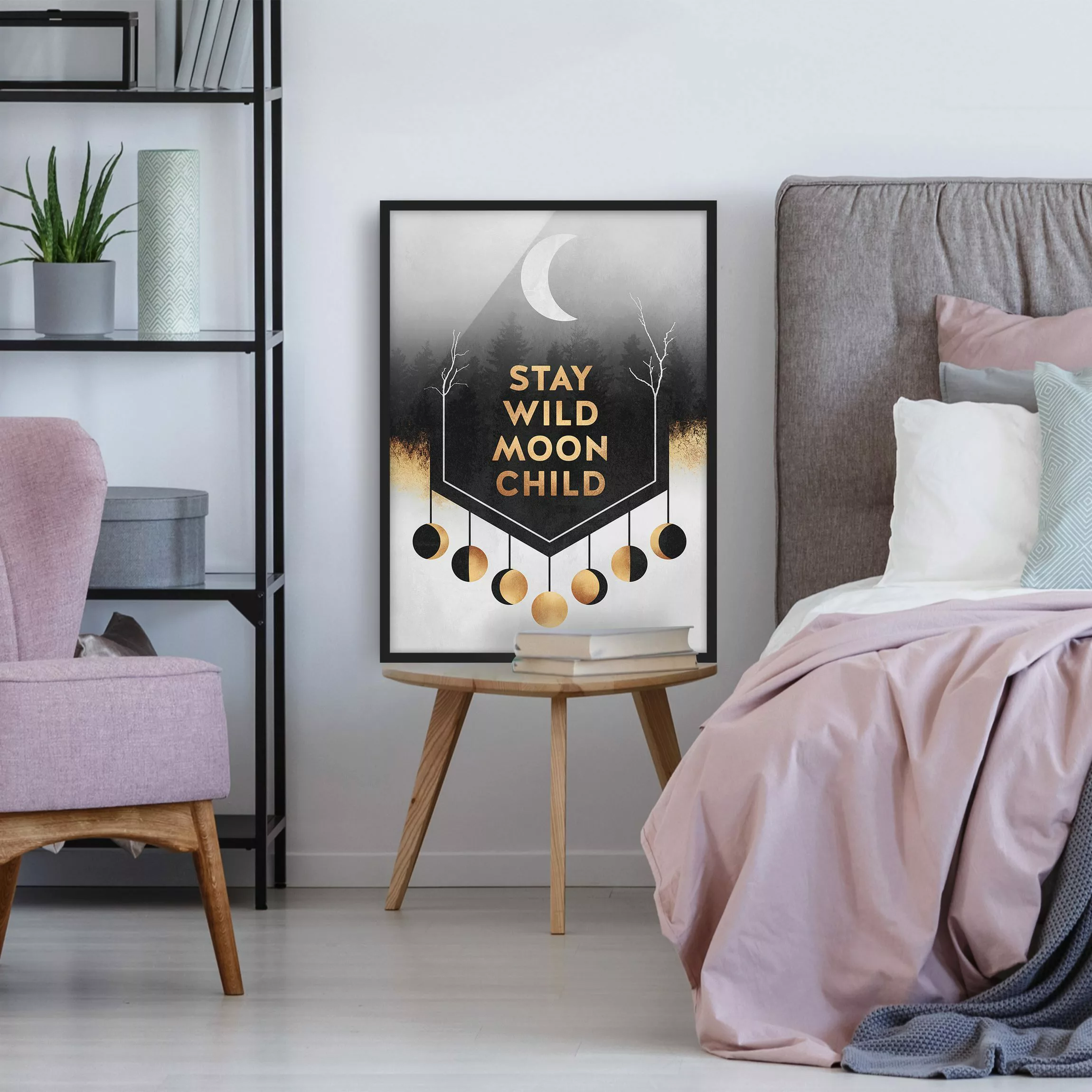 Bild mit Rahmen Spruch - Hochformat Stay Wild Moon Child günstig online kaufen