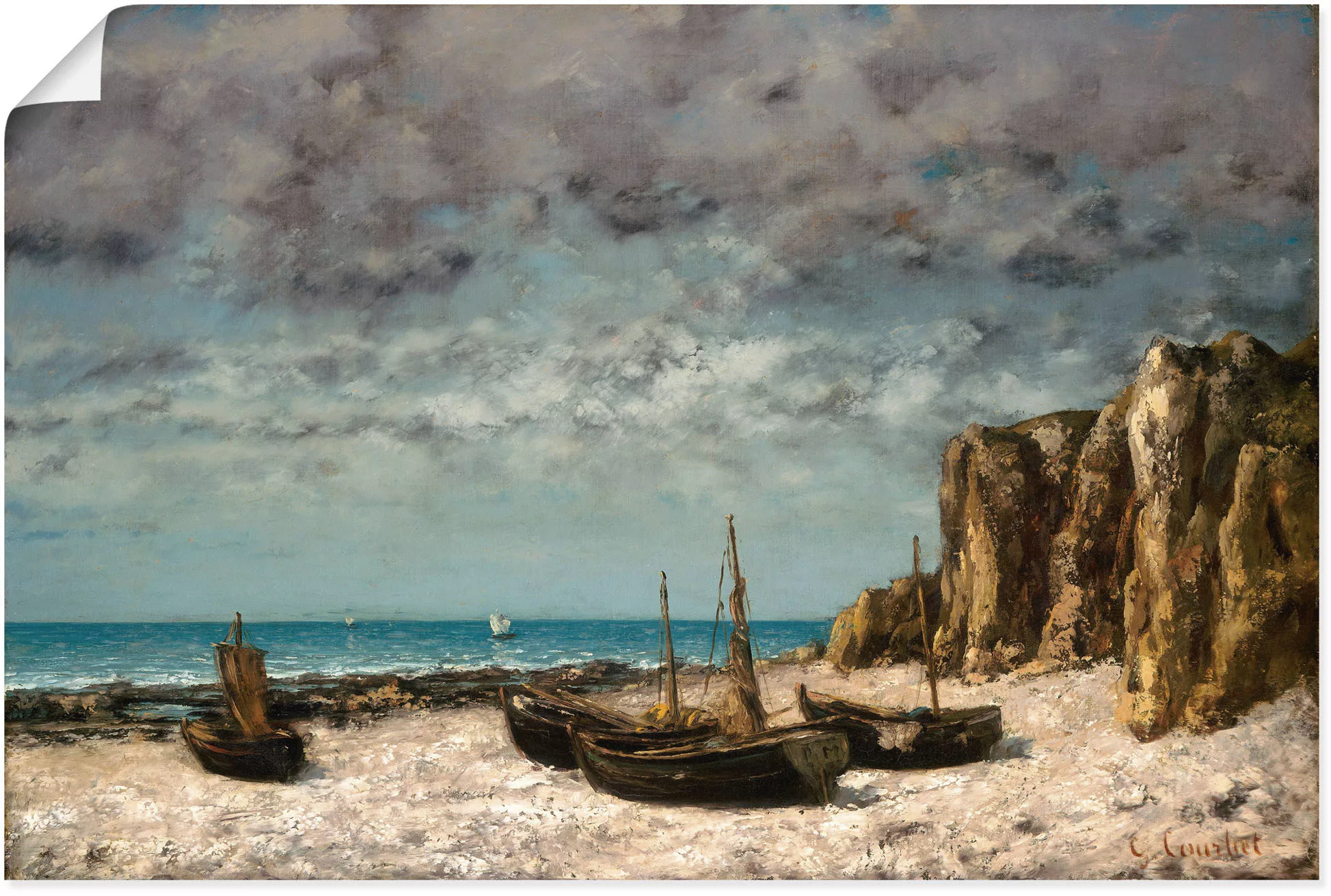 Artland Wandbild "Boote am Strand von Etretat. Um 1872/75", Bilder von Boot günstig online kaufen