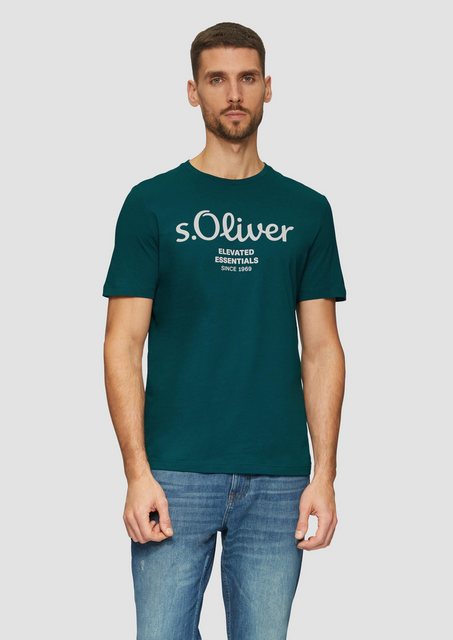 s.Oliver Kurzarmshirt T-Shirt mit Logo-Print Artwork günstig online kaufen