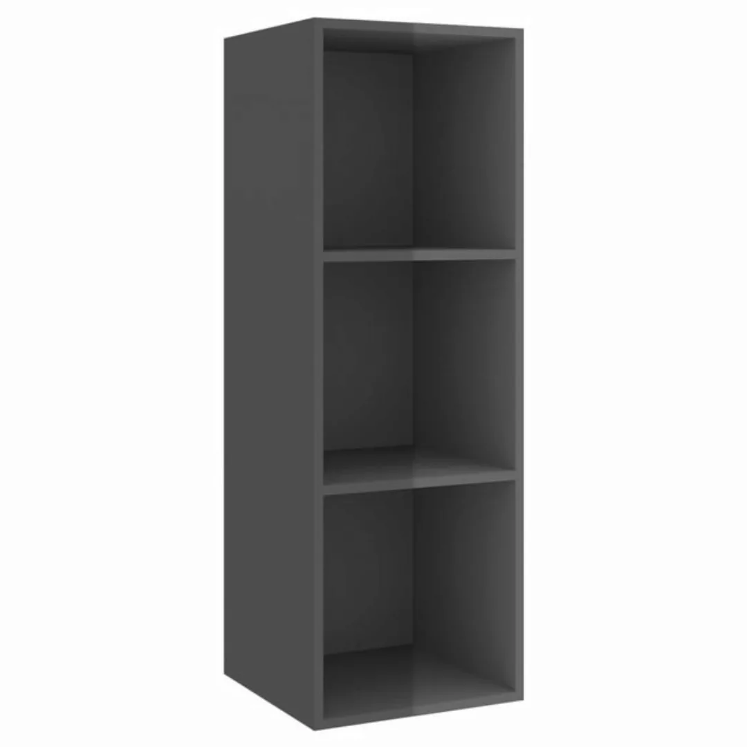 furnicato TV-Schrank TV-Wandschrank Hochglanz-Grau 37x37x107 cm Holzwerksto günstig online kaufen