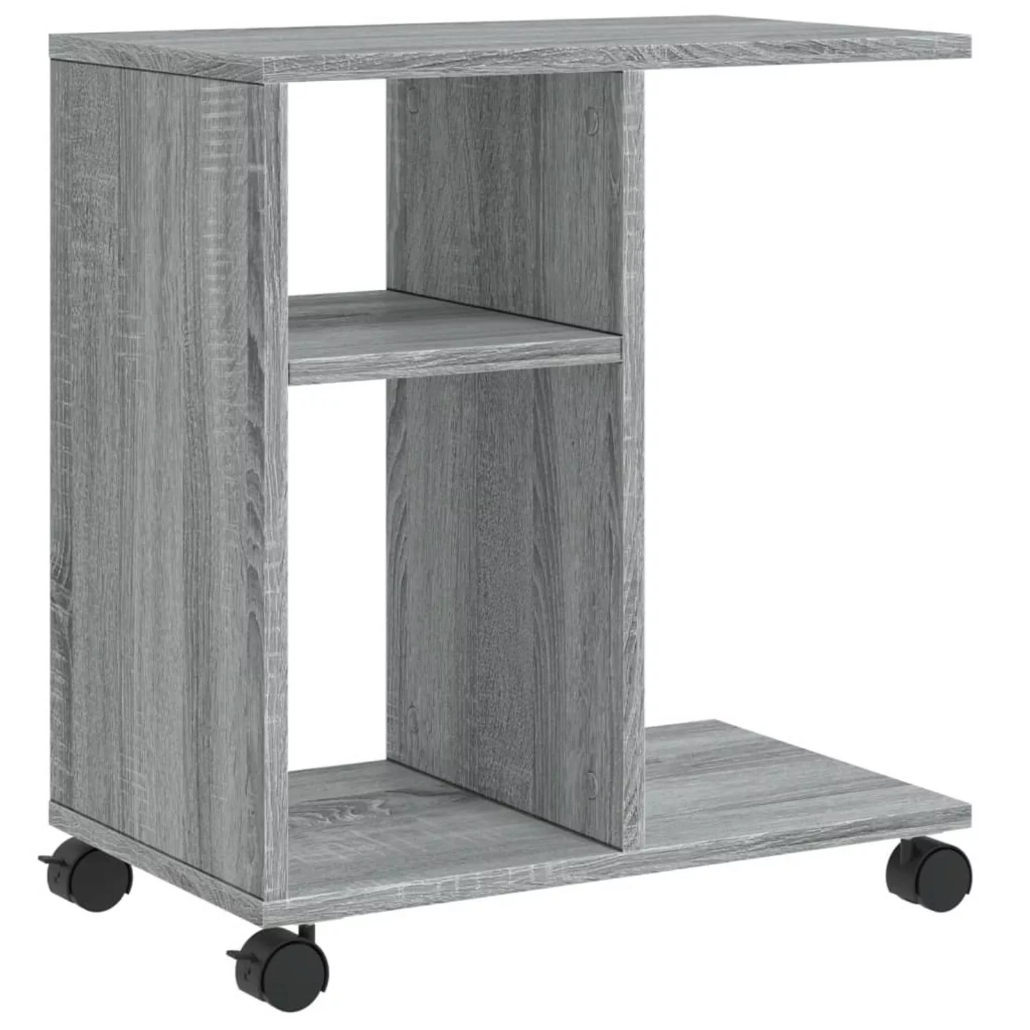 vidaXL Beistelltisch mit Rollen Grau Sonoma 50x30x55 cm Holzwerkstoff günstig online kaufen