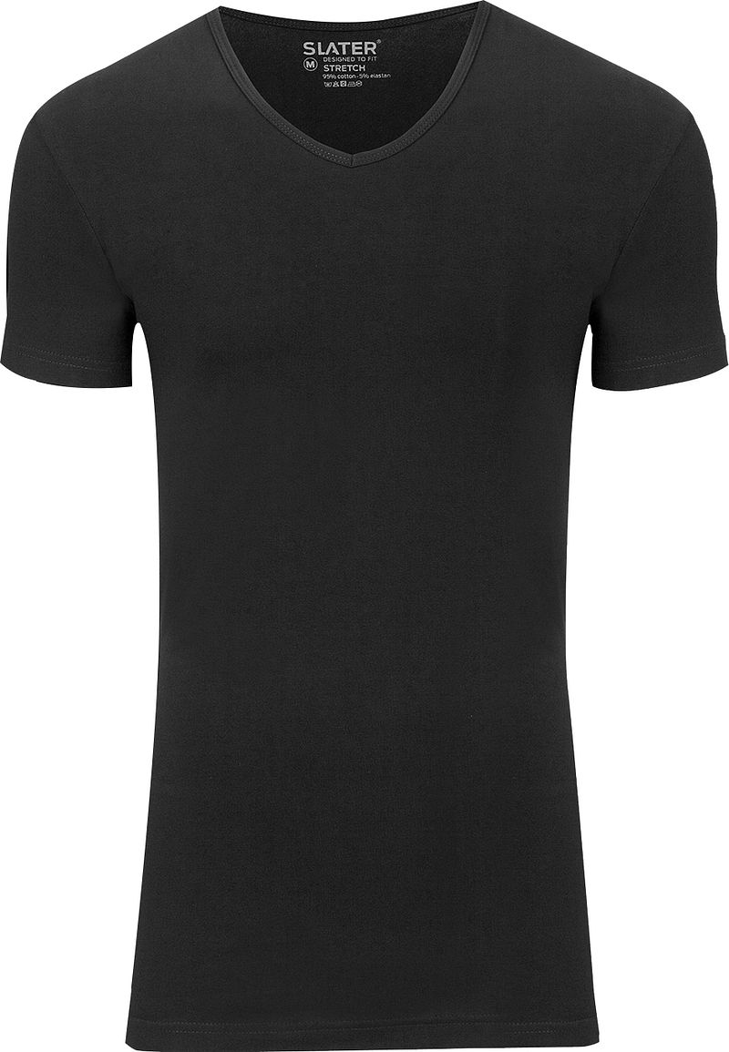 Slater 2er-Pack Stretch V-Ausschnitt T-shirt Schwarz - Größe XL günstig online kaufen