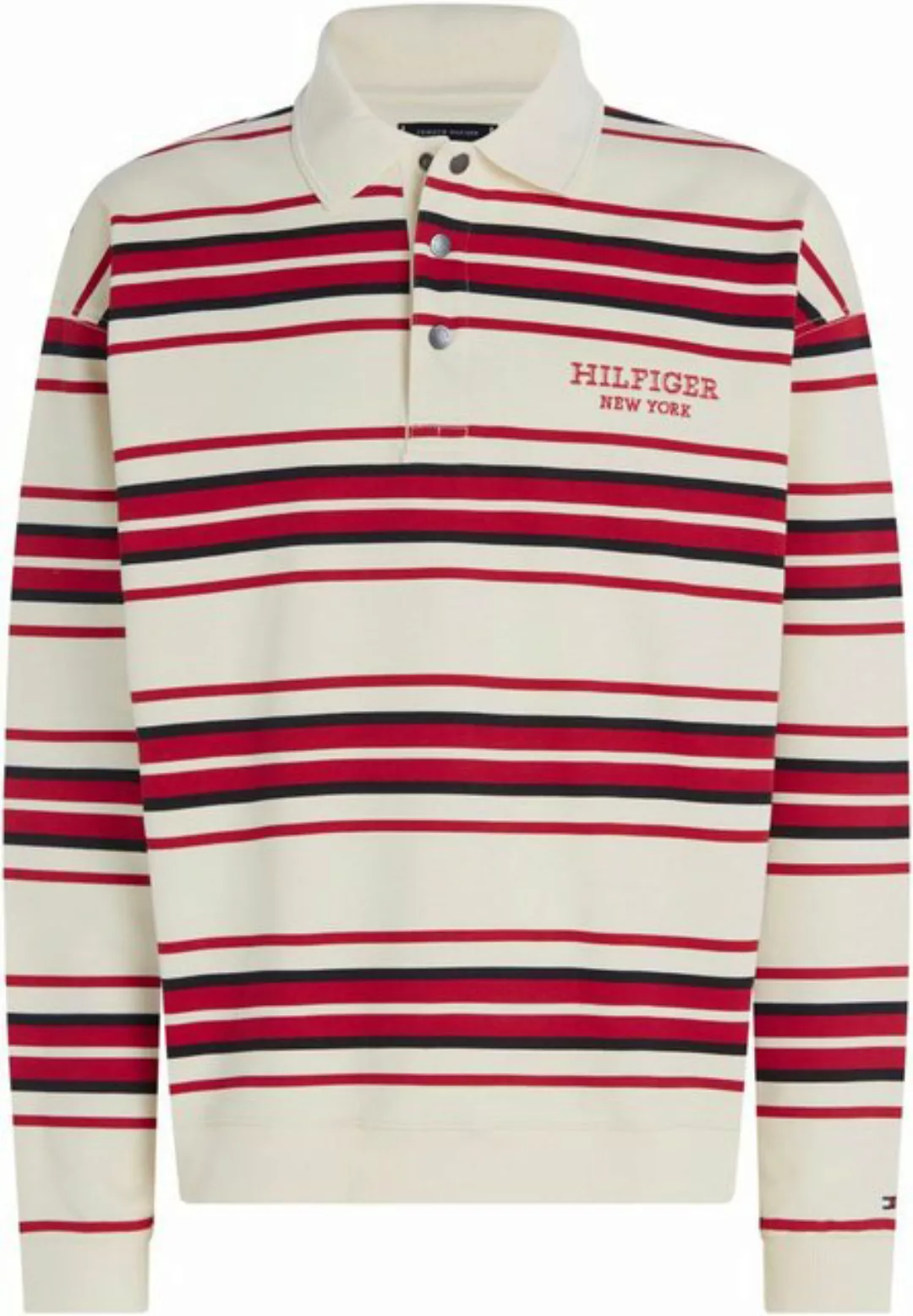 Tommy Hilfiger Rugbyshirt MONOTYPE STRIPE RUGBY Markenstickerei günstig online kaufen