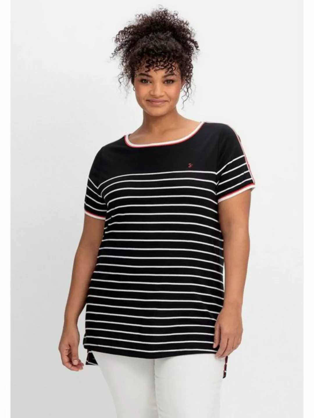 Sheego T-Shirt "Große Größen", mit Zierband auf der Schulter günstig online kaufen