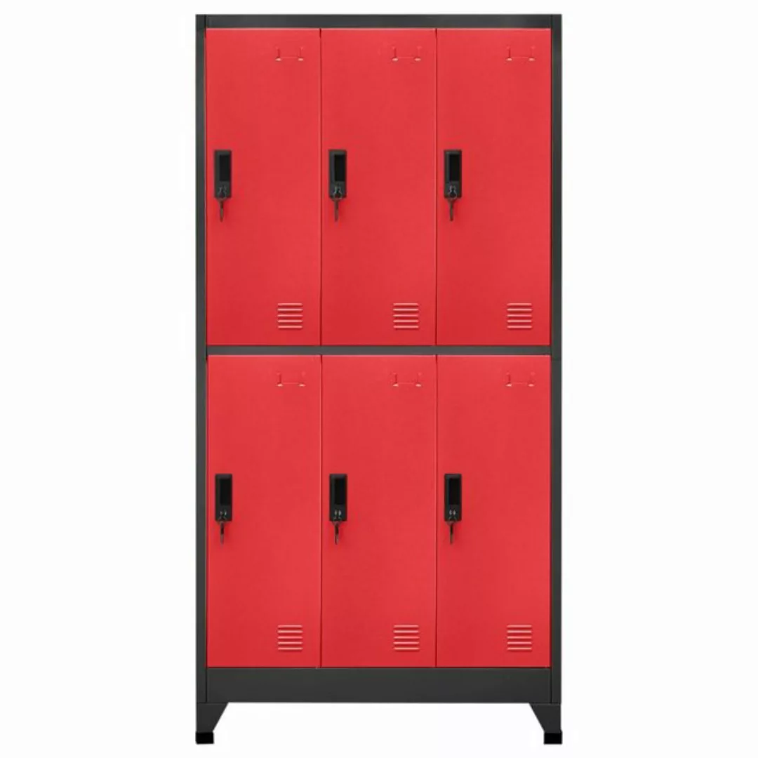 vidaXL Mehrzweckschrank Schließfachschrank Anthrazit und Rot 90x45x180 cm S günstig online kaufen