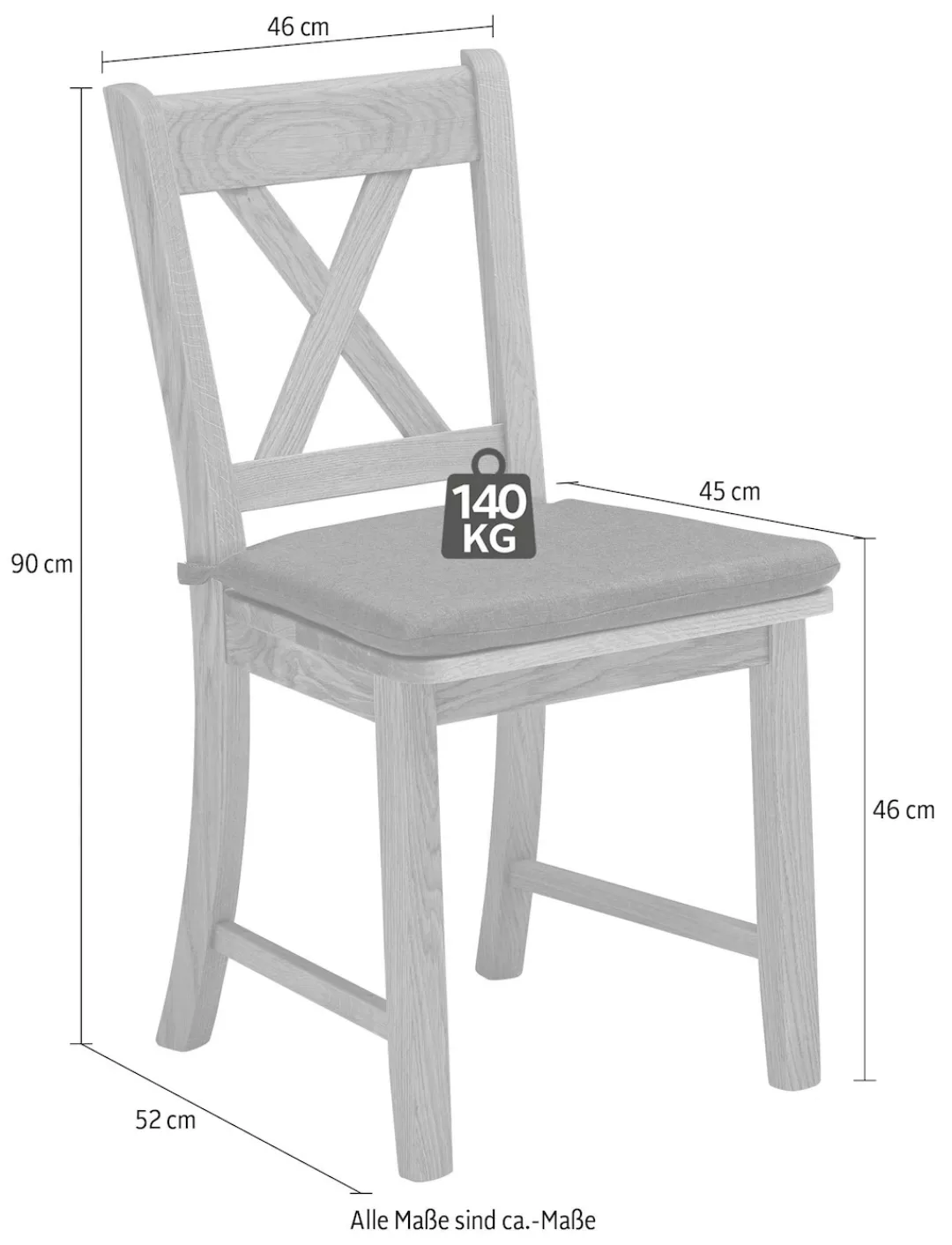 SCHÖSSWENDER Stuhl "Königsee", (Set), 2 St., Polyester, Gestell aus Massivh günstig online kaufen