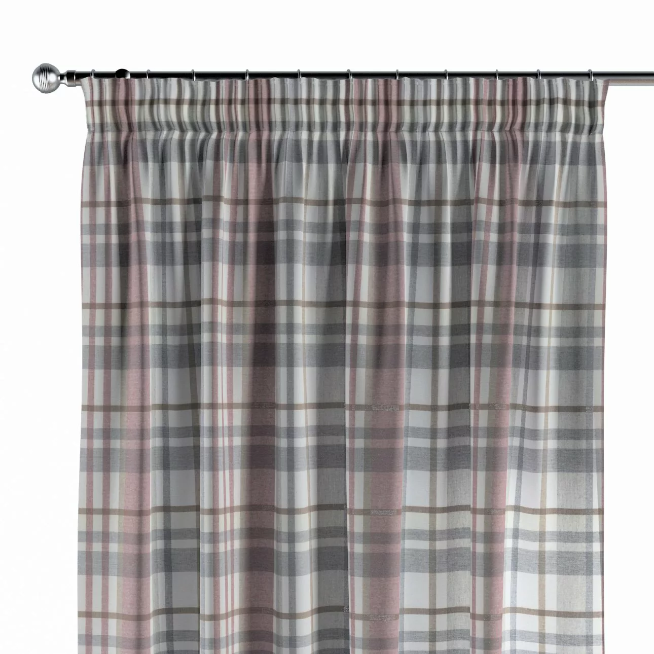 Vorhang mit Kräuselband, rot-grau, Scotti (144-46) günstig online kaufen