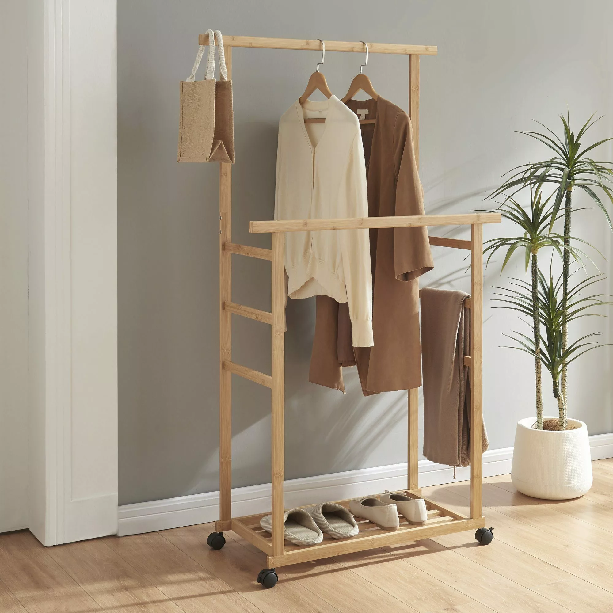 en.casa Garderobenständer, »Ilmajok« rollbar mit Ablage günstig online kaufen