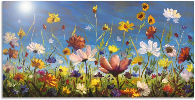 Artland Wandbild »Wildblumenwiese blauer Himmel«, Blumenwiese, (1 St.), als günstig online kaufen